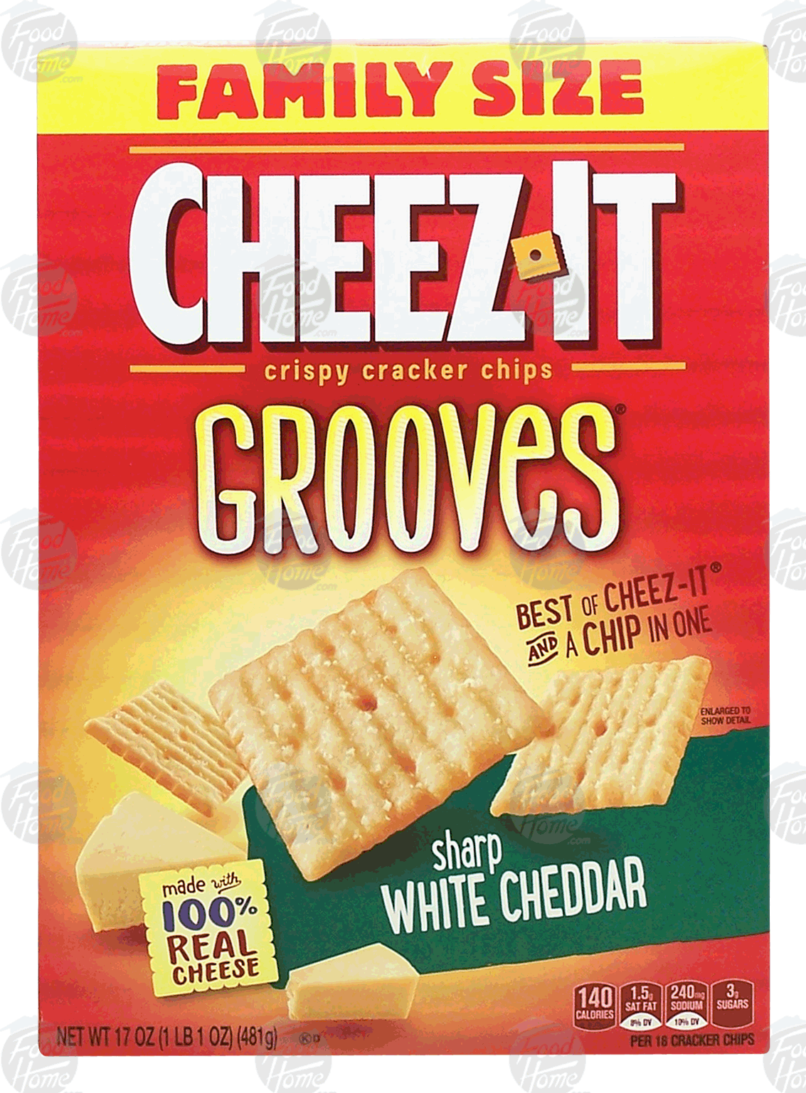 Cheez-it Grooves sharp white cheddar flavor crispy cracker chips Full-Size Picture